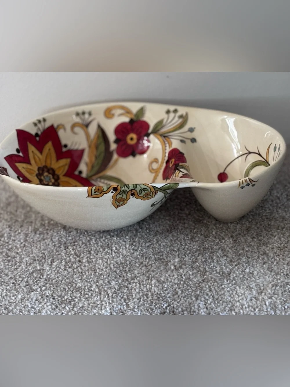 Pier 1 Imports Earthenware Carynthum Chip/Dip/ Serving Dish Bowl Beautiful